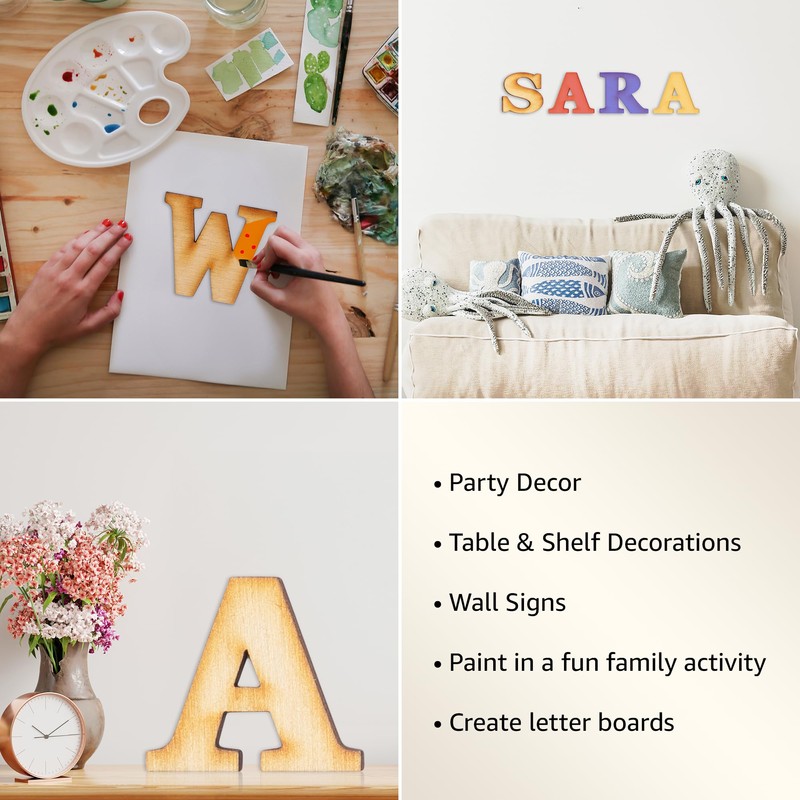 2-Inch Decorative Wooden Letter R - Alphabet Letters for DIY