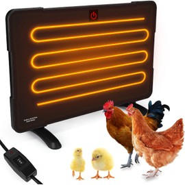 AOKSURE 18.9'' Chicken Coop Heaters, 100/200W Adjustable Wattage Chicken Heater Energy Efficient Design Safer Than Brooder Lamps, 2Ways to Use, Heating Wire ETL-Compliant for Chicken Coop Pets Animals