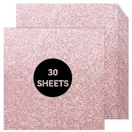 Pink Glitter Cardstock 12 x 12, Paper for Cricut, Thick Card Stock for Card Making, Scrapbooking, Craft(250Gsm 30Sheets)