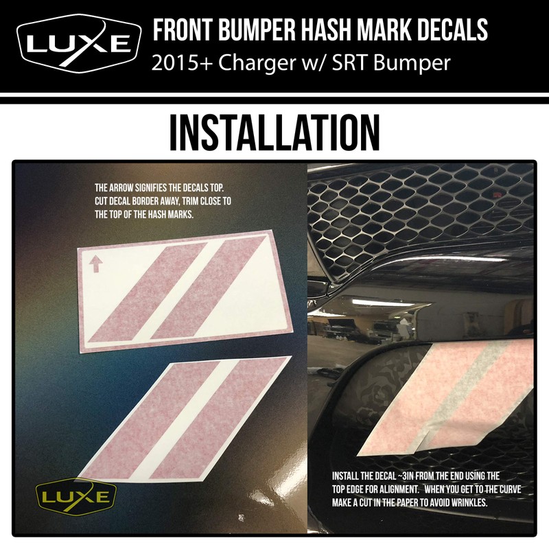 Luxe Auto Concepts Charger Front Bumper Hash Stripes - Reflective