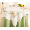 DECO-LINE Garden Florals 80X80CM Printed Tablecloth Embroidery KIT, White