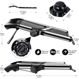 Midyb Adjustable Stainless Steel Mandoline Food Fruit Vegetable Slicer Cutter Chopper