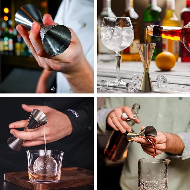 LIKENNY Jigger Cups Graduated 30ml/45ml Cocktail Measuring Cups Stainless Steel