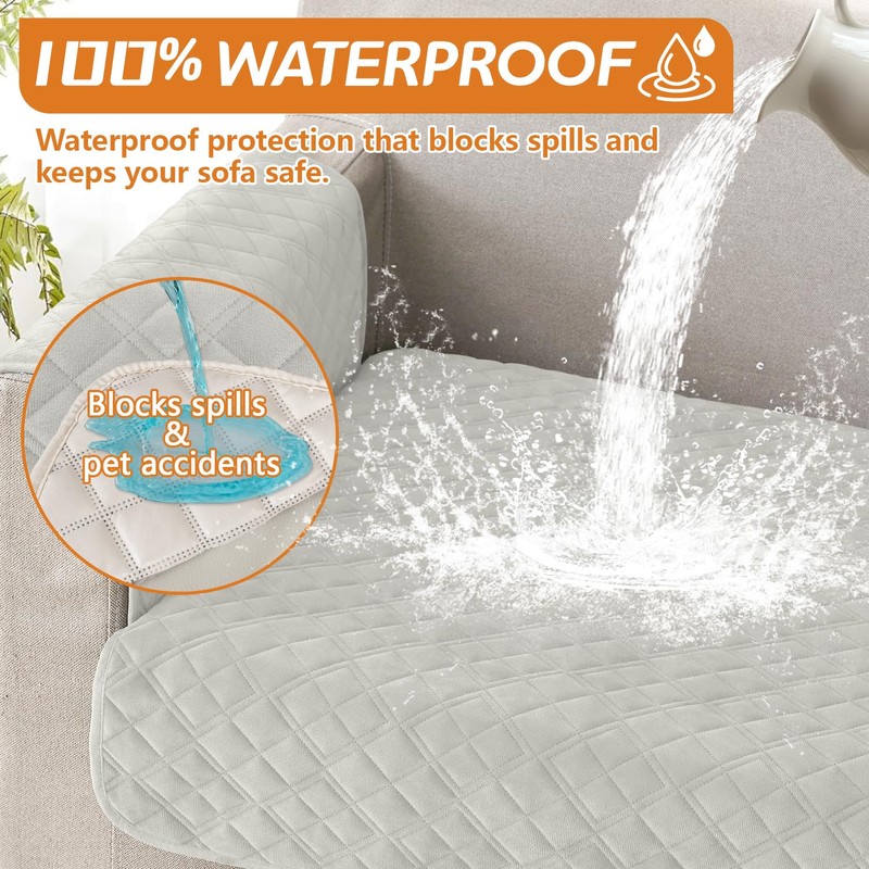 Arfntevss Waterproof Corner Sectional Couch Covers for Dogs Pet L
