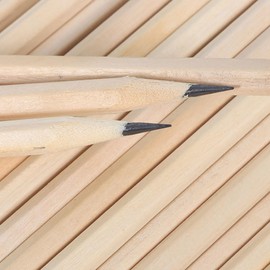 Creperture Wooden Lead Pencils, Natural Wood Pencils, Hexagonal Shaft Grip HB Pencil, No Paint Sketching Pencils for Children, Students, Writing, Drawing, Office Supplies, Pack of 100