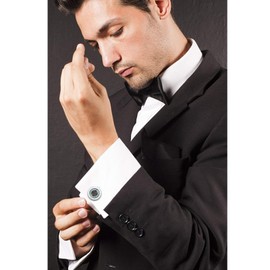 Casoty Silver Cufflinks for Men, Men's Cufflinks, Wedding Business Cufflink Shirt Accessories Gifts for Men