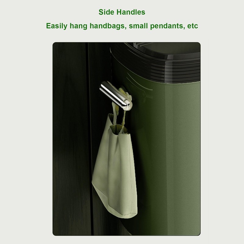 Denash Tall Trash Can with Wheels, 15L Large Capacity Narrow