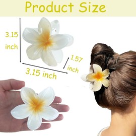 8Pcs Flower Hair Claw Clips, Hawaiian Summer Beach Claw Accessories for Women Girls, Non-Slip Cute Grip Clips for Thin Thick Hair