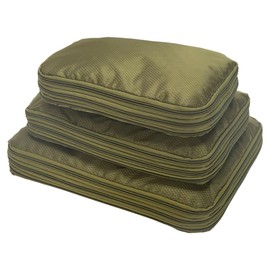 Bon Furniture Travel Pouch, Compression Bag, Travel Bag, Set of 3, S/M/L, Travel Compression Bag, Zipper, Washable, Convenient Goods, Clothing, Space Saving, Packing Pouch, Moss Green