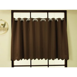 Katenya Outlet Flameproof Blackout Class 1 Cafe Curtain [Piti] Walnut Brown Color Width 145cm Length 70cm 1 Panel