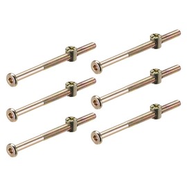 uxcell M6 x 80mm Furniture Bolts Nut Set Hex Socket Screw with Barrel Nuts Phillips-Slotted Zinc Plated 6 Sets