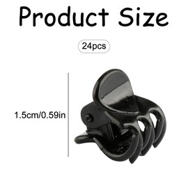 Luckious 24 PCS Mini Plastic Non-Slip Hair Clips - Black Princess Style Side Claw Clips for Securing Bangs and Loose Strands, Easy-to-Wear Hair Accessory for Everyday and DIY Hairstyles