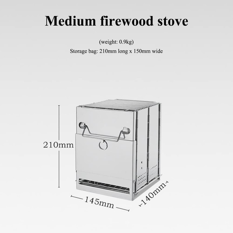 Camping Wood Burning Stove,Stainless Steel Compact Portable Foldable Camping with