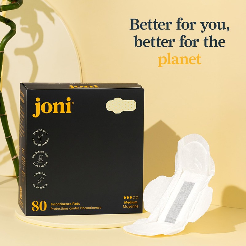 joni Pads, Bamboo Incontinence Pads for Bladder Leaks, Light-Medium Support,