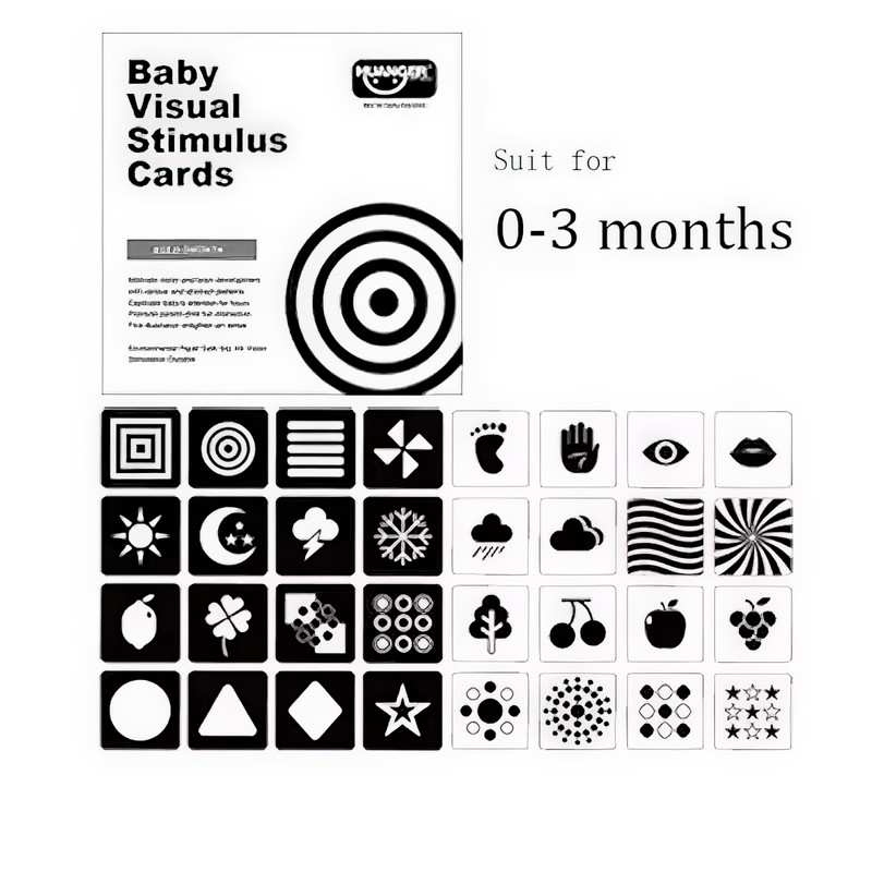 High-Contrast Montessori Baby Visual Stimulation Cards Set – Multi-Stage Infant