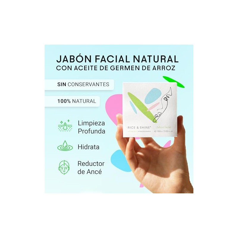 RICE & SHINE | Jabón Facial Natural con Aceite de