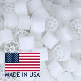 KoiMaster Moving Bed Bio Filter Media - 20mm, White, for Koi Ponds, Aquariums, Aquaculture, Aquaponics (1 Gallon)