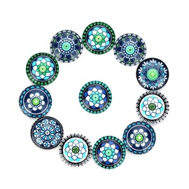 Operitacx 1 20 Stück Mosaikfliesen einmachglas bling zubehör flache rückseitige Knöpfe Cabochons Schmuck Glasfleck Edelsteinglas Edelsteinpaste Kuppel Blumen bilden Keramikfliesen Anhänger