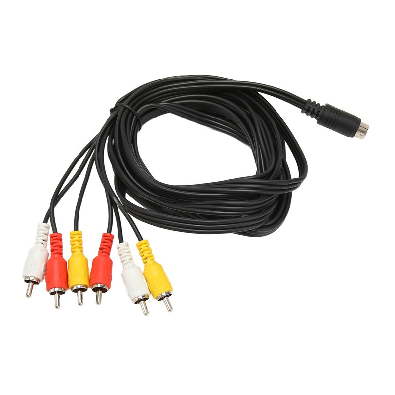 Mini DIN to 6 RCA Cable 9 Pin Clear Signal