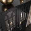 SEI Furniture Window Pane Media Cabinet in Black
