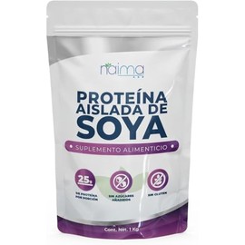 NAIMA Proteína Aislada de Soya, 1 kg  Suplemento Alimenticio 100 Natural, Sin Rellenos ni Aditivos  Proteína Vegana, Baja en Carbohidratos y Grasas,  