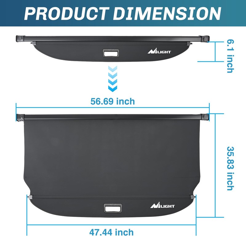Nilight Trunk Cargo Cover for Hyundai Santa Fe 2024 2025,