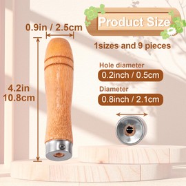 SmallCat 9 PCS Wooden File Handles with Strong Metal Collars, Large Wood Handle for 10" - 12" File, Screwdriver Hand Drill File Handle