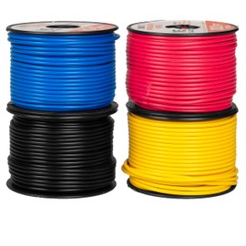 16 Gauge Primary Automotive Wire - 4 Roll Assortment Pack - 100 Ft of Copper Clad Aluminum Wire per Roll