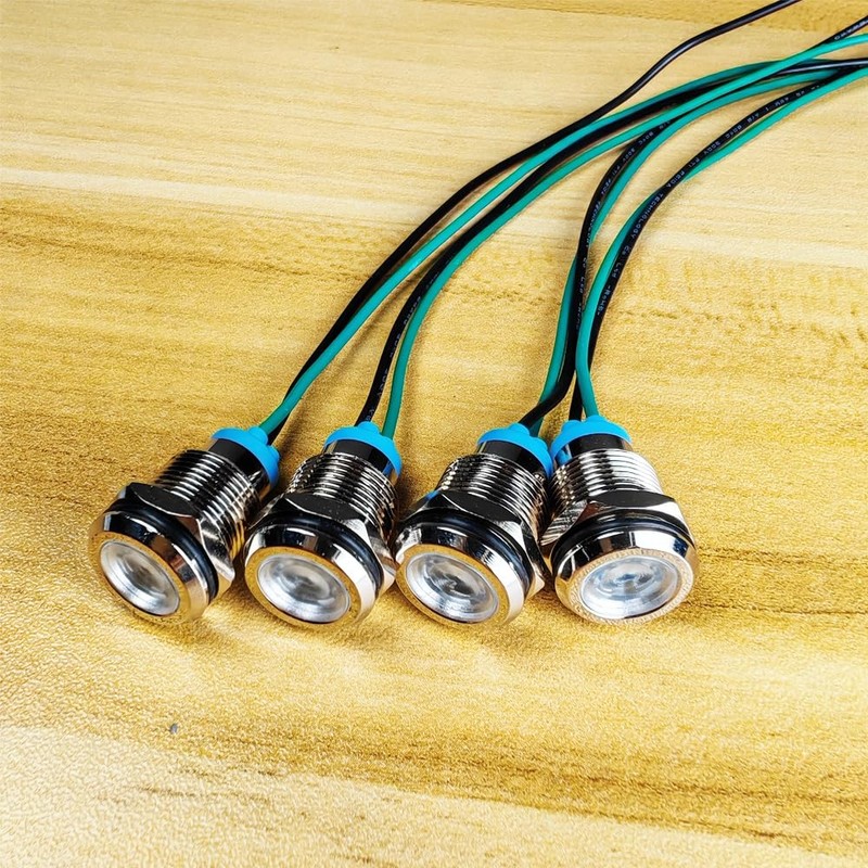 Gebildet Pack of 4 12 mm 3V-4.5V-5V-6V-7.5V-9V LED Metal Indicator