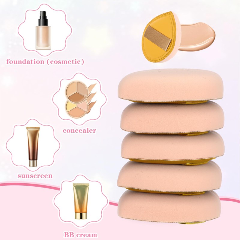Ymapinc 5Pcs Makeup Sponges for Foundation,Cushion Puff Foundation Sponge Soft