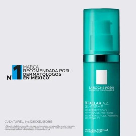 La Roche-Posay Effaclar AZ Gel-Crema Antiimperfecciones Matificante para Piel Adulta con Tendencia Acneica, con Ácido Azelaico, Salicílico e Hialurónico, 40 ml