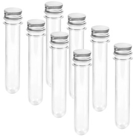 Containers Candy 8 Pieces 40 ml Clear Plastic Test Tubes with Screw Caps Jelly Belly Bean Cookie Nuts Bottle Containers for Jewelry Making Birthday Goodie Bags Bath Salt Vials