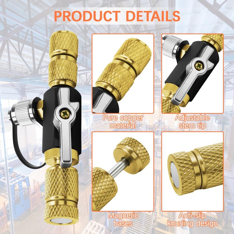 Mega Flow Vacuum-Rated Valve Core Removal Tool,1/4"& 5/16" Dual Valve