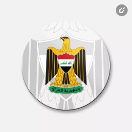 Unbranded Iraq Coat Of Arms | 4'' X 4'' Round Decorative Magnet