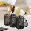 Metal Utensil Caddy Mesh Silverware Caddy 4 Compartments Flatware Caddy