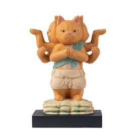 Neko buddha Ashura, Sculpted by Buddha Sakai, Sculpted by Buddha Statue, Amulet Honzon, Maneki Neko Figurine (NB Ashura
