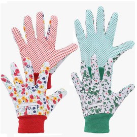 Weforu Ladies Garden Work Gloves, 2 pairs Gardening Working Gloves,Non-Slip Floral Garden Gloves with Elastic Cuffs for Ladies Women Yard Fishing Camping