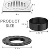 UNI-DRAIN Shower Drain Square 4 Inch with Flange, Drain Grate