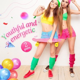 YUWJOOWEE 2 Pairs Women's Fashion Knitted Leg Warmers Fashion Knitted Leg Warmer Socks 80s, multicoloured