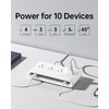 KWRNVO 10-in-1 USB Charging Station with AC Outlets, Surge Protector