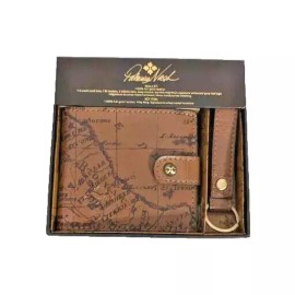Patricia Nash Farnetta Leather Wallet & Key Fob Gift Set - Riot Rust - New -