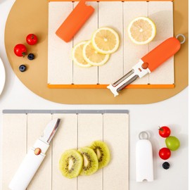 Camping Cutting Board, 5-In-1 Collapsible Chopping Board Camping Essentials, Space Saving, Portables Cutting Board Set for Picnic, BBQ Food Prep and Camping (White)