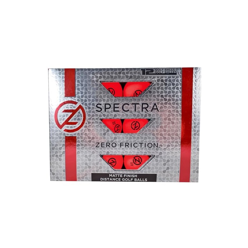Zero Friction Spectra Golf Balls, Neon Red