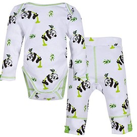 MiracleWear Panda LS Bodysuit/Panda Pant Outfit Two-Piece 0-6 Month