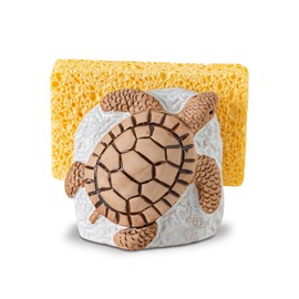 dgudgu Turtle Kitchen Sponge Holder for Kitchen Sink Ceramic Kitchen Sink Sponge Holder White Dish Sponge Holder Cute Sink Sponge Holder Sink Scrubber Holder