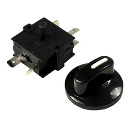 HQRP Heavy-Duty Rotary Switch 4-Position 3-Speed 120V-250V, 15A Fan Heater Speed Selector, UL listed