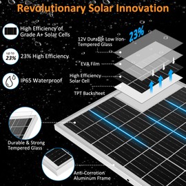 Solar Panel Kit 25W 12V Solar Battery Trickle Charger Maintainer, Built-in Waterproof PMW Controller, Adjustable Mount Bracket for Car Automotive Boat Marine RV Trailer 12V Battery