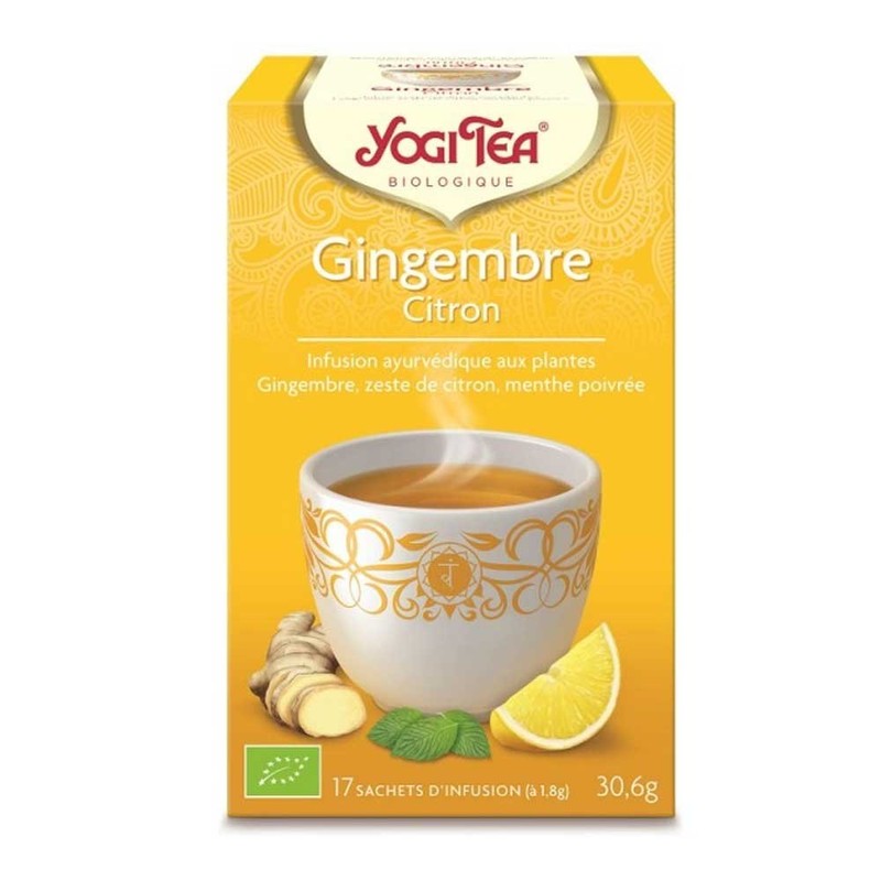 YOGI TEAS - AYURVEDIC Organic Ancient Herbal Formula Ginger Lemon