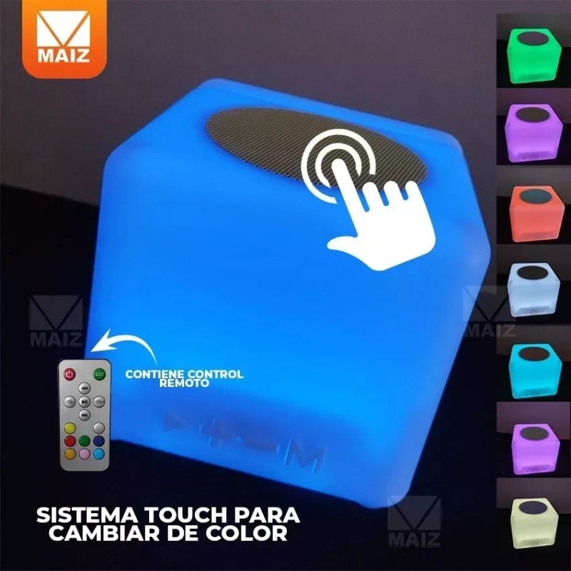 Maíz Bocina Radio Fm Recargable Usb Bluetooth Luces Led Pack