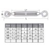 Mecollection M4/M5/M6/M8 304 Stainless Steel Hook and Eye Turnbuckle with